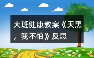 大班健康教案《天黑，我不怕》反思