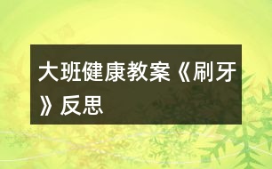 大班健康教案《刷牙》反思