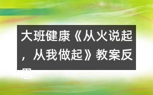 大班健康《從火說(shuō)起，從我做起》教案反思