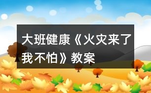 大班健康《火災(zāi)來了我不怕》教案