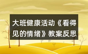 大班健康活動《看得見的情緒》教案反思