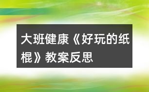 大班健康《好玩的紙棍》教案反思