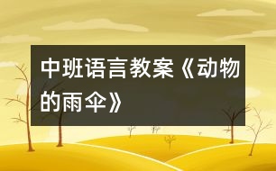 中班語(yǔ)言教案《動(dòng)物的雨傘》