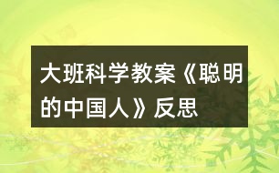 大班科學教案《聰明的中國人》反思