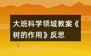 大班科學領域教案《樹的作用》反思