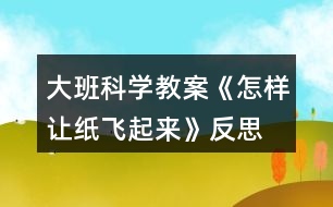 大班科學(xué)教案《怎樣讓紙飛起來(lái)》反思