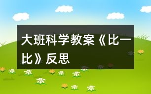 大班科學教案《比一比》反思