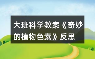 大班科學教案《奇妙的植物色素》反思