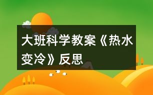 大班科學(xué)教案《熱水變冷》反思