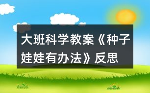 大班科學教案《種子娃娃有辦法》反思