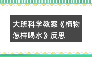 大班科學(xué)教案《植物怎樣喝水》反思