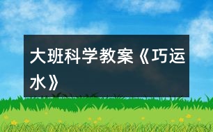 大班科學(xué)教案《巧運(yùn)水》