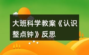 大班科學教案《認識整點鐘》反思