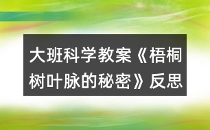 大班科學(xué)教案《梧桐樹葉脈的秘密》反思