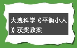 大班科學(xué)《平衡小人》獲獎教案