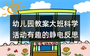 幼兒園教案大班科學活動有趣的靜電反思