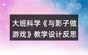 大班科學(xué)《與影子做游戲》教學(xué)設(shè)計反思