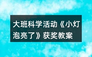 大班科學(xué)活動《小燈泡亮了》獲獎教案