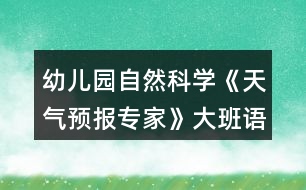 幼兒園自然科學《天氣預報專家》大班語言教案反思