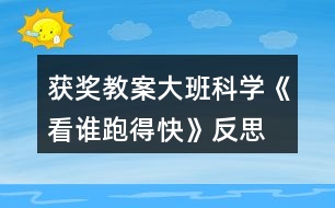 獲獎教案大班科學《看誰跑得快》反思