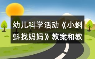 幼兒科學活動《小蝌蚪找媽媽》教案和教學反思