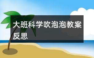 大班科學吹泡泡教案反思