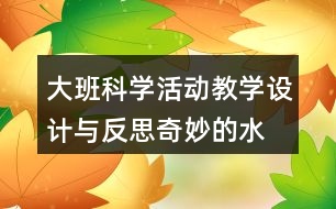 大班科學(xué)活動教學(xué)設(shè)計與反思奇妙的水