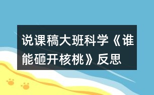 說課稿大班科學(xué)《誰能砸開核桃》反思