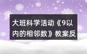 大班科學(xué)活動(dòng)《9以內(nèi)的相鄰數(shù)》教案反思