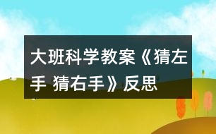 大班科學教案《猜左手 猜右手》反思