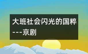 大班社會閃光的國粹---京劇