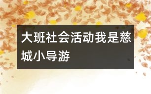 大班社會活動：我是慈城小導游