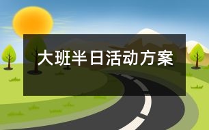 大班半日活動方案