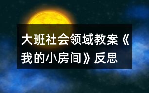 大班社會領域教案《我的小房間》反思