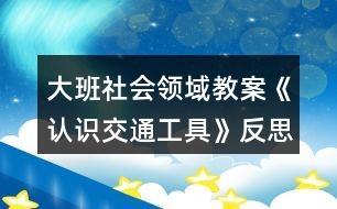 大班社會領域教案《認識交通工具》反思