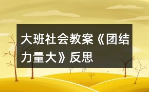 大班社會教案《團(tuán)結(jié)力量大》反思