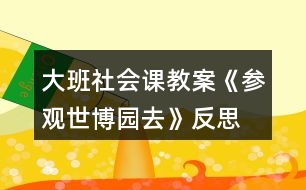 大班社會課教案《參觀世博園去》反思