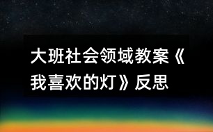 大班社會領域教案《我喜歡的燈》反思