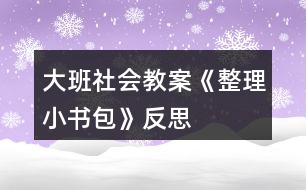 大班社會(huì)教案《整理小書包》反思