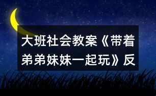 大班社會(huì)教案《帶著弟弟妹妹一起玩》反思