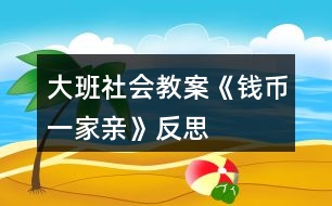 大班社會教案《錢幣一家親》反思