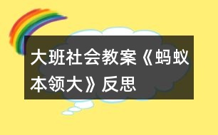 大班社會(huì)教案《螞蟻本領(lǐng)大》反思