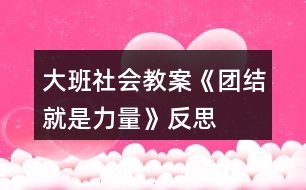 大班社會(huì)教案《團(tuán)結(jié)就是力量》反思