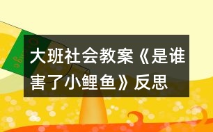 大班社會(huì)教案《是誰(shuí)害了小鯉魚(yú)》反思