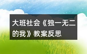 大班社會《獨(dú)一無二的我》教案反思