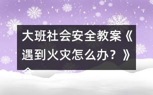 大班社會安全教案《遇到火災怎么辦？》含設計意圖總結