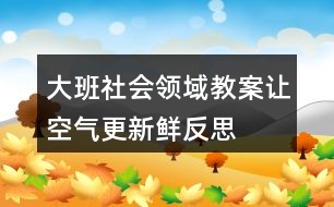 大班社會領(lǐng)域教案讓空氣更新鮮反思