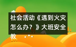 社會(huì)活動(dòng)《遇到火災(zāi)怎么辦？》大班安全教案