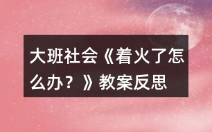 大班社會《著火了怎么辦？》教案反思