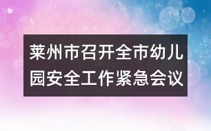 萊州市召開全市幼兒園安全工作緊急會(huì)議